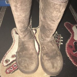 Chocolate ultra tall zipper UGGs
